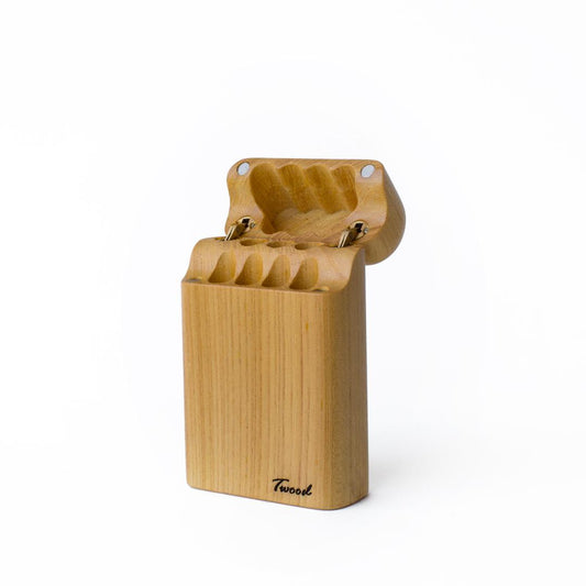 Wooden cigarette case personalized - handcrafted natural wood case with custom engraving option