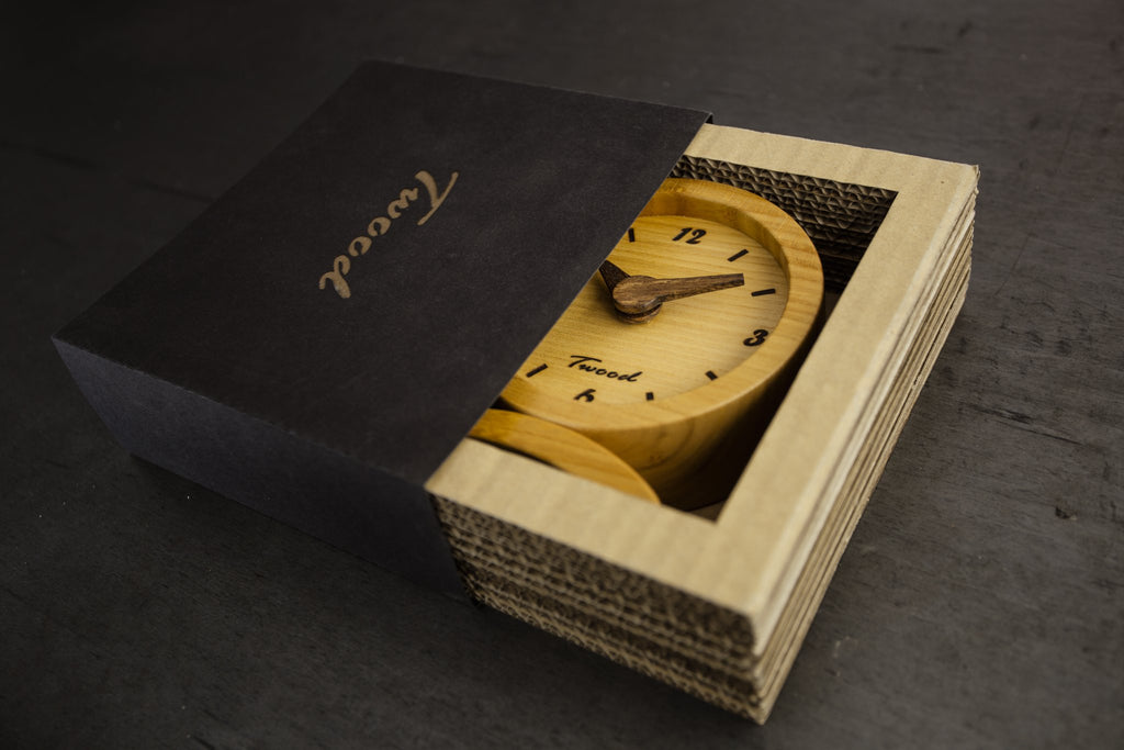 Wooden Desk Clock - Handmade Natural Wood Desktop Clock for Office - TwoodDesk ClockTwoodDesk ClockDesktop ClockEco-Friendly
