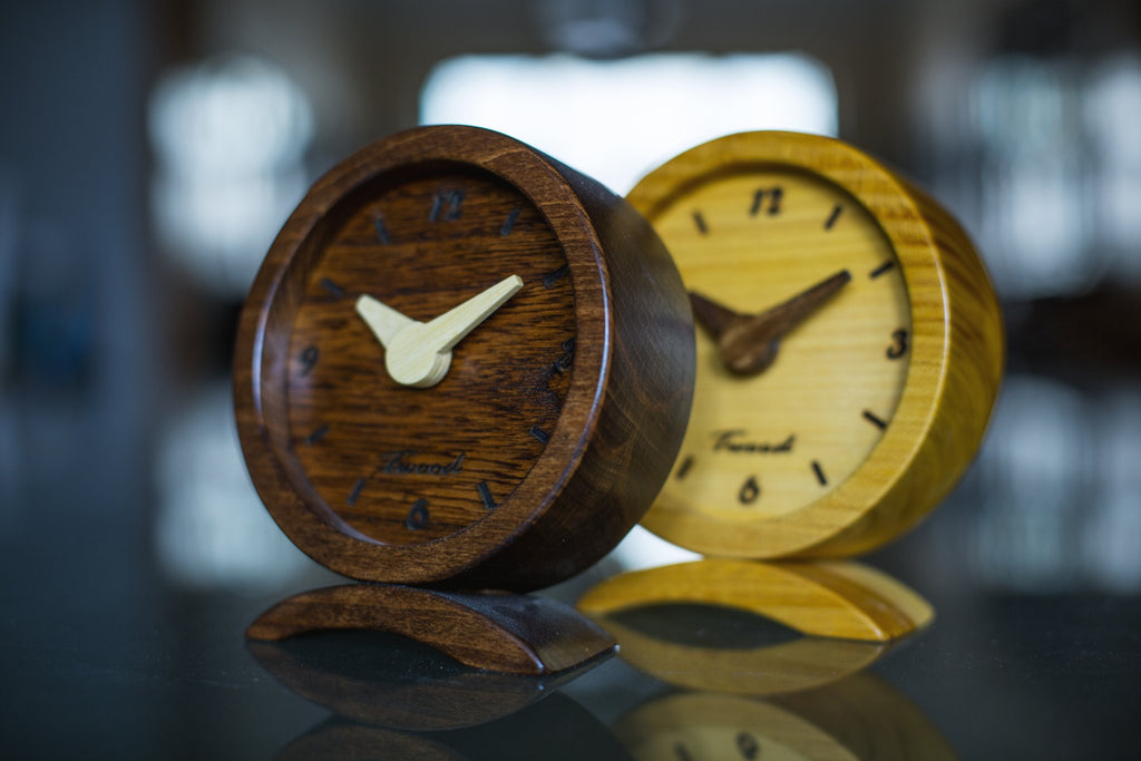 Wooden Desk Clock - Handmade Natural Wood Desktop Clock for Office - TwoodDesk ClockTwoodDesk ClockDesktop ClockEco-Friendly
