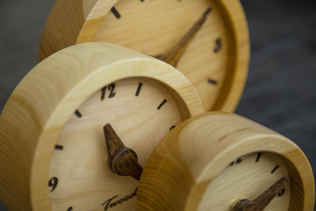 Wooden Desk Clock - Handmade Natural Wood Desktop Clock for Office - TwoodDesk ClockTwoodDesk ClockDesktop ClockEco-Friendly