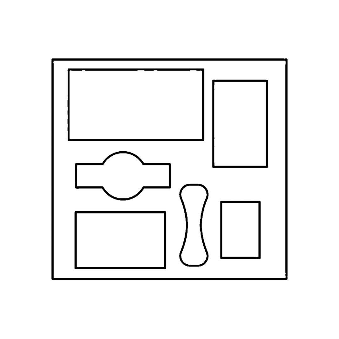 Wooden Accessories Box with six eco-friendly handmade natural wood items in gift packaging