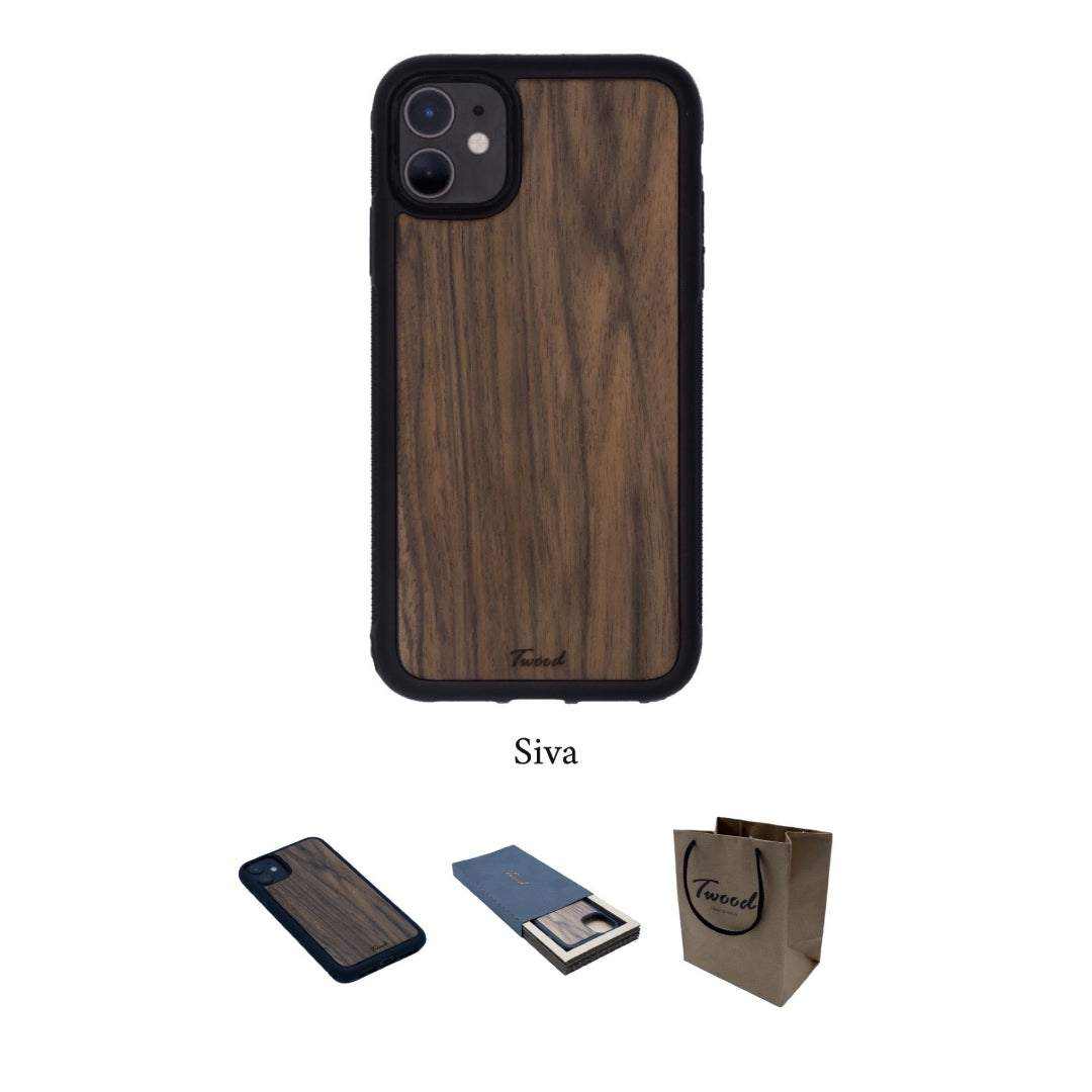 handcrafted wooden mobile phone case for iPhone with natural wood finish and ecofriendly packaging