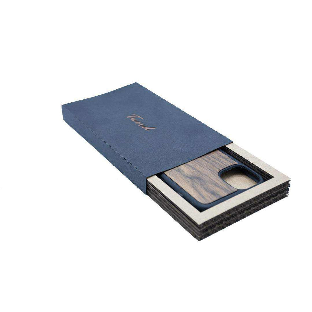 Wooden mobile phone case handcrafted from natural wood in eco-friendly packaging