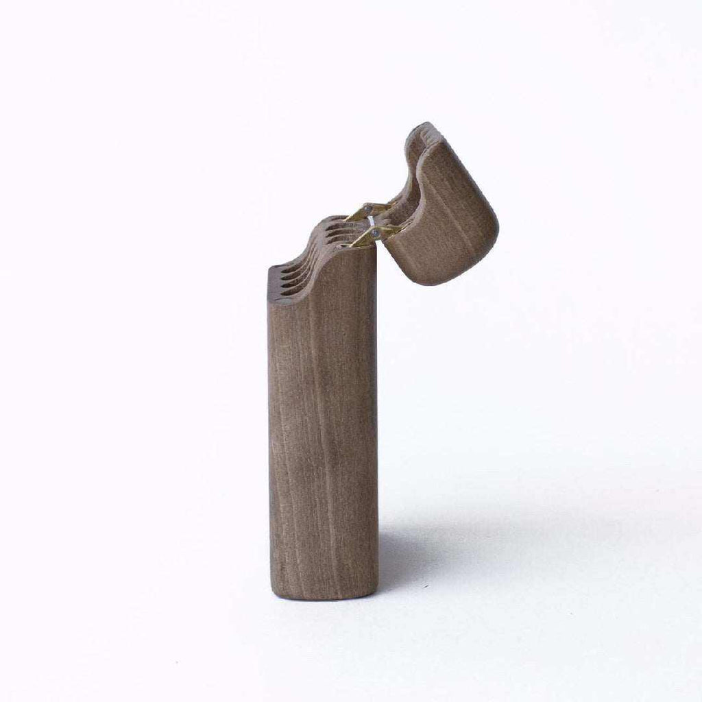 Handcrafted wooden cigarette case with hinged lid, eco-friendly and sleek design