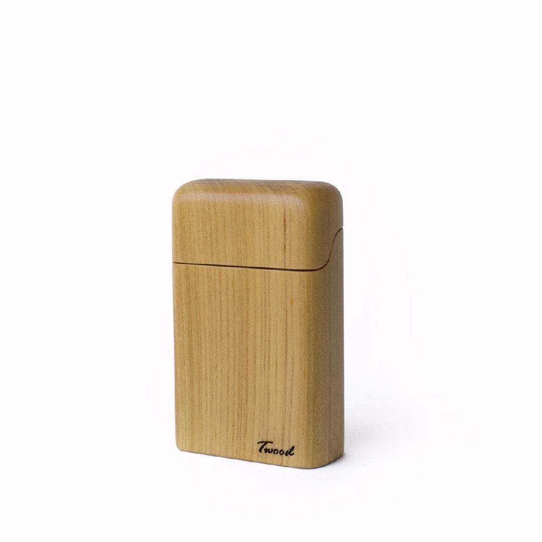 Handcrafted natural wooden cigarette case with sleek design and ecofriendly sustainable materials