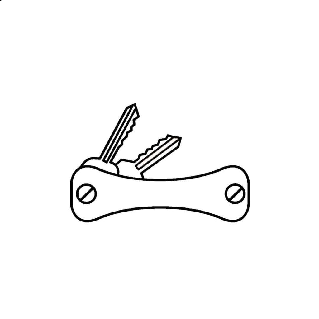 Compact wooden keychain with two keys and retractable design, ecofriendly and handcrafted accessory