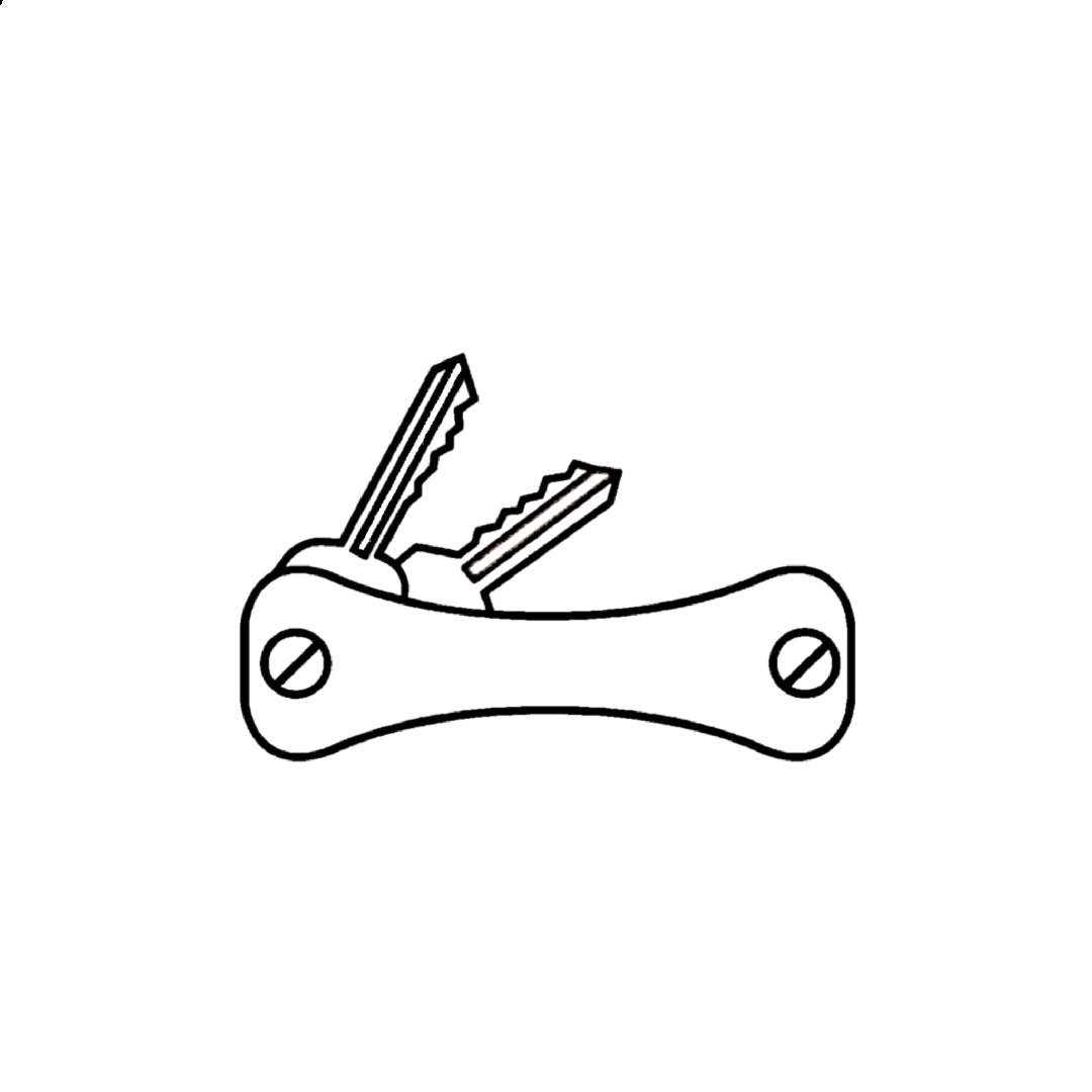 Compact wooden keychain with two keys and retractable design, ecofriendly and handcrafted accessory