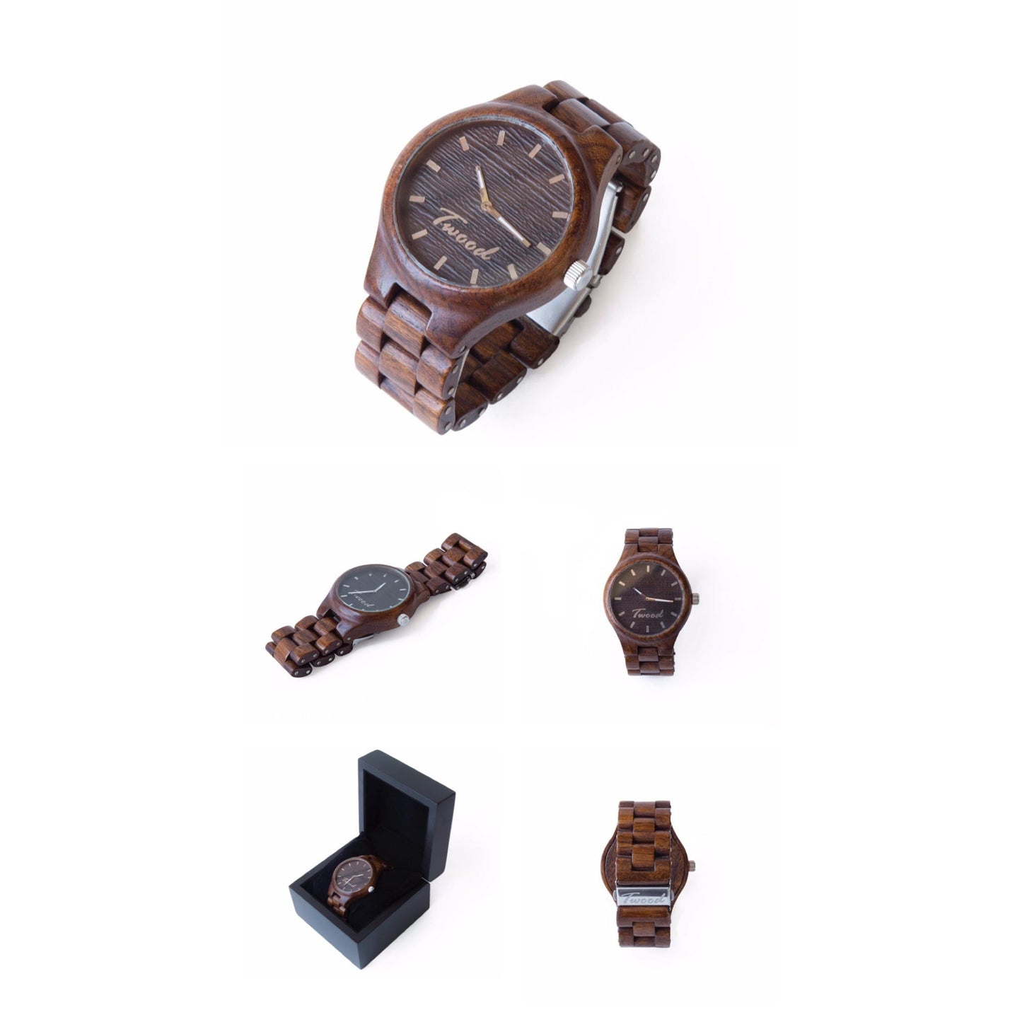 Wooden watch - handcrafted eco-friendly watch for men with natural wood grain and gift box