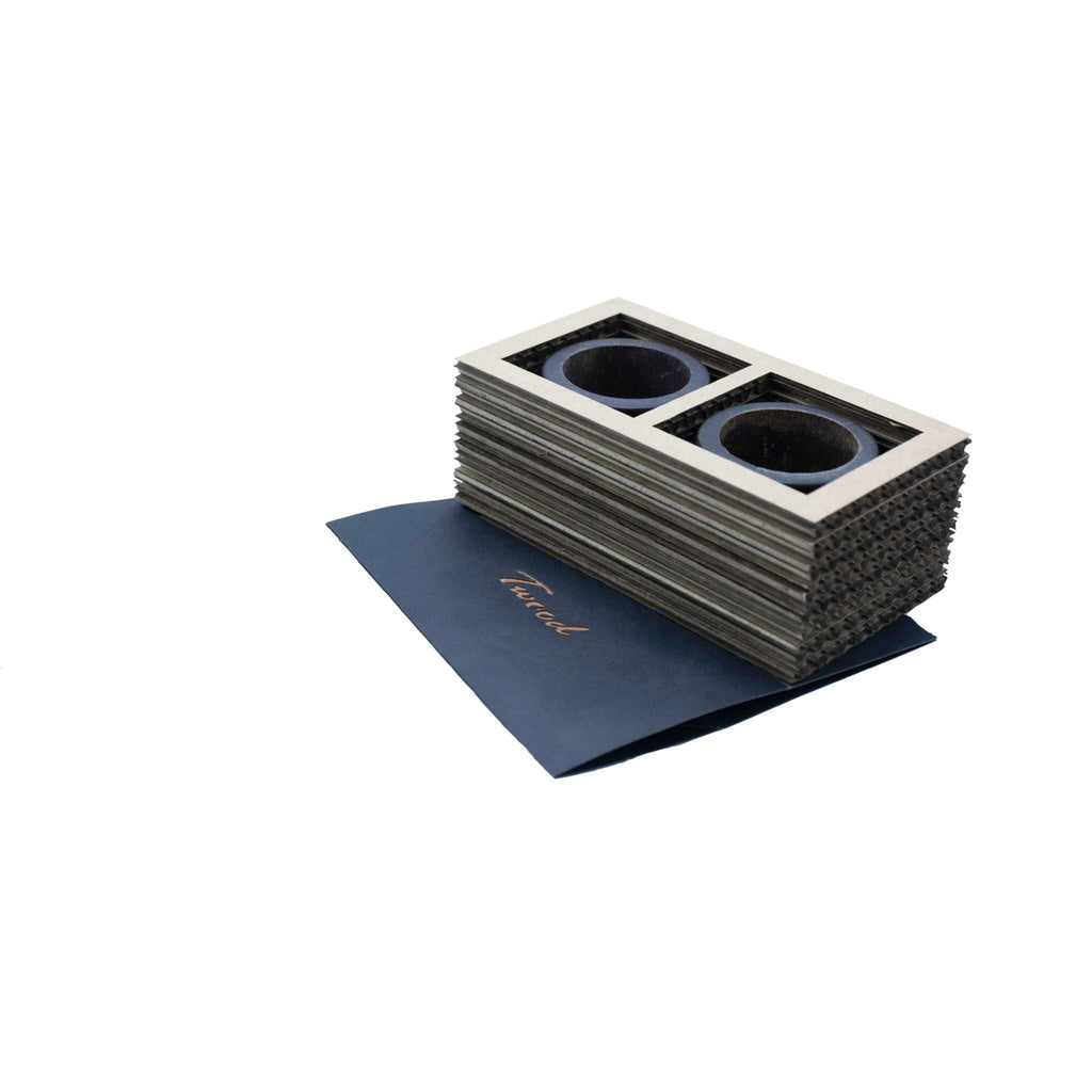 handmade wooden tealight holder with dual compartments, eco-friendly natural wood decor accessory