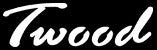 White 'Twood' logo on a black background