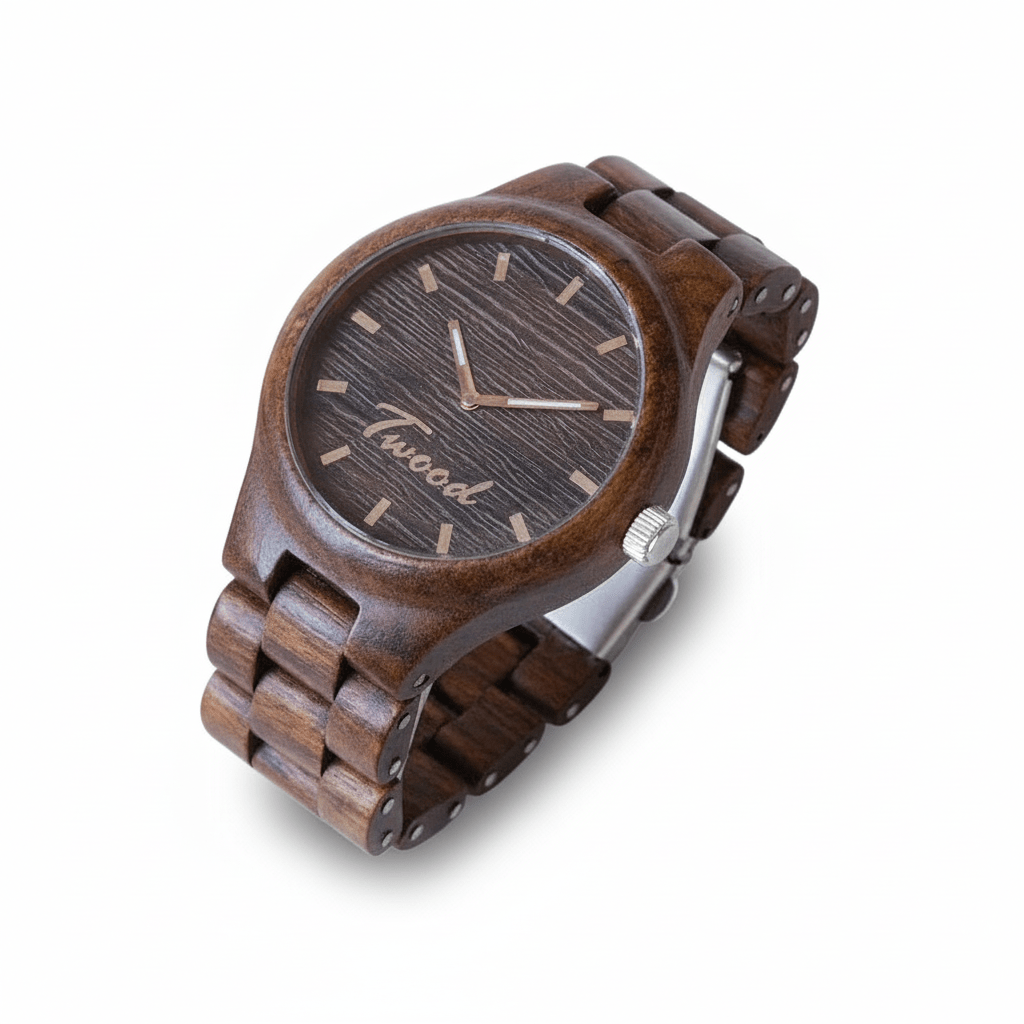 Handcrafted wooden watch for men - natural wood watch with adjustable band