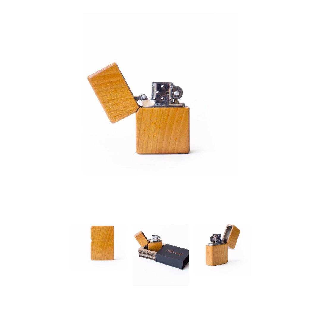 Eco-friendly wooden lighter - compact handcrafted natural wood lighter with metal mechanism