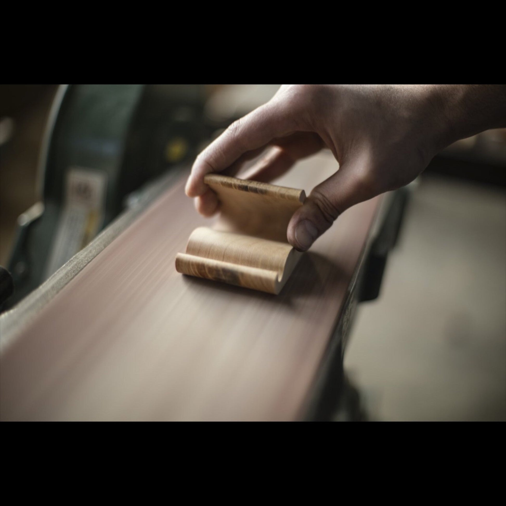 Handcrafted wooden phone stand - natural wood desk holder with phone