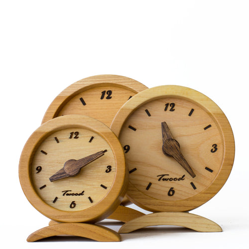 Wooden Desk Clock - Handmade Natural Wood Desktop Clock for Office - TwoodDesk ClockTwoodDesk ClockDesktop ClockEco-Friendly