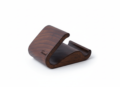 Wooden mobile phone stand - handmade natural wood desk holder