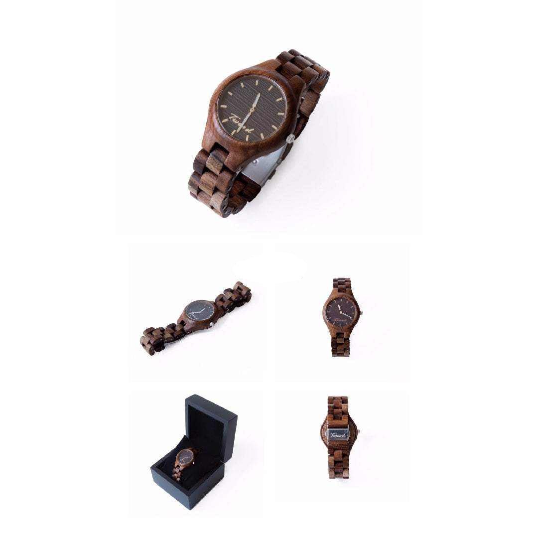 Wooden watch - handcrafted eco-friendly watch with natural wood grain and gift box